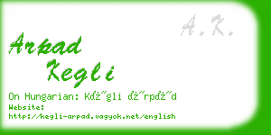 arpad kegli business card